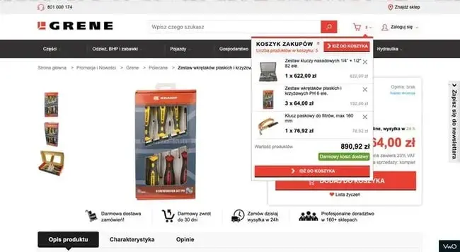 grene cart experiment screenshot